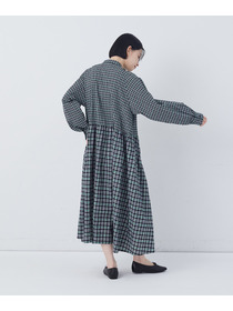 【congés payés】チェックパッチワークワンピース 詳細画像 グリーン系その他 11