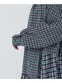 【congés payés】チェックパッチワークワンピース 詳細画像 グリーン系その他 18