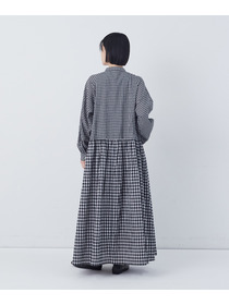 【congés payés】チェックパッチワークワンピース 詳細画像 グリーン系その他 3