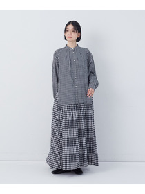 【congés payés】チェックパッチワークワンピース 詳細画像 グリーン系その他 5