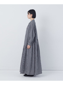 【congés payés】チェックパッチワークワンピース 詳細画像 グリーン系その他 7