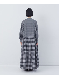 【congés payés】チェックパッチワークワンピース 詳細画像 グリーン系その他 8