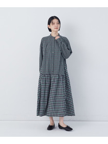 【congés payés】チェックパッチワークワンピース 詳細画像 グリーン系その他 9