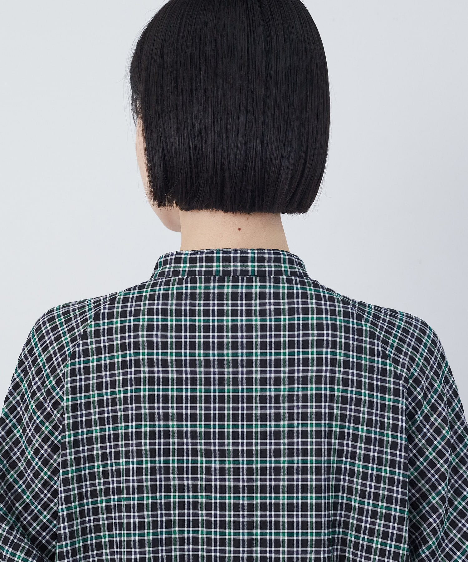 【congés payés】チェックパッチワークワンピース 詳細画像 グリーン系その他 17