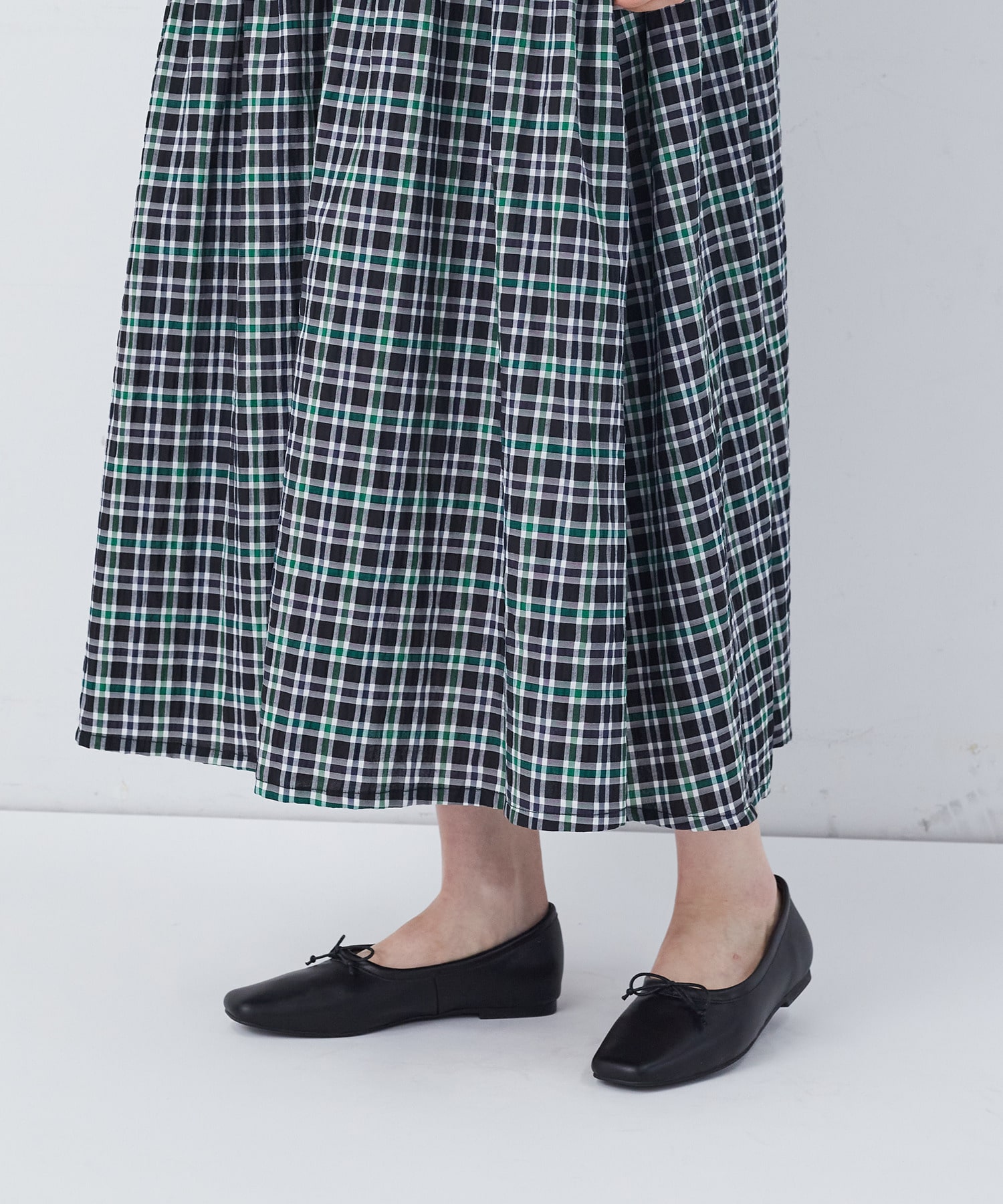 【congés payés】チェックパッチワークワンピース 詳細画像 グリーン系その他 20