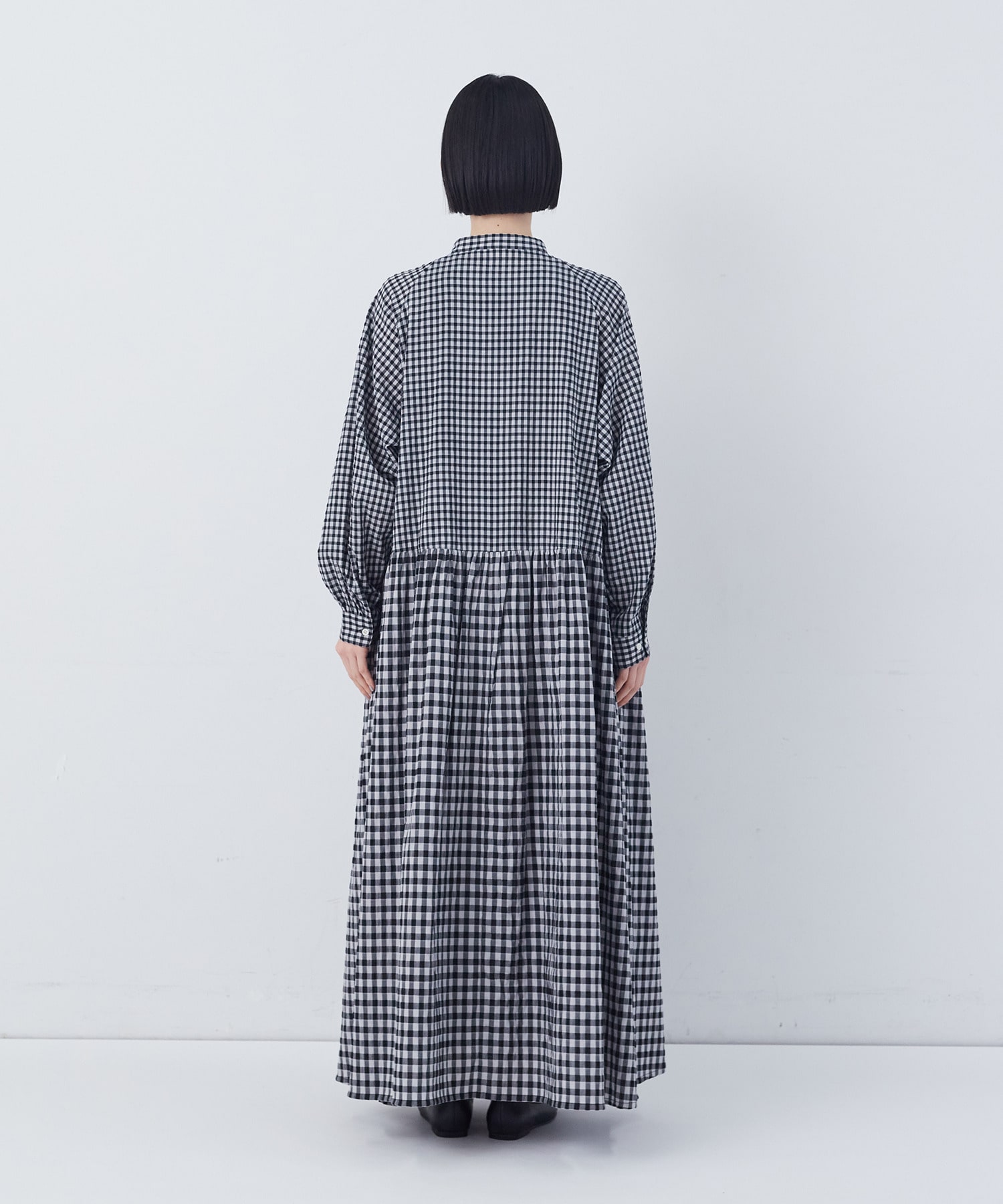 【congés payés】チェックパッチワークワンピース 詳細画像 グリーン系その他 8