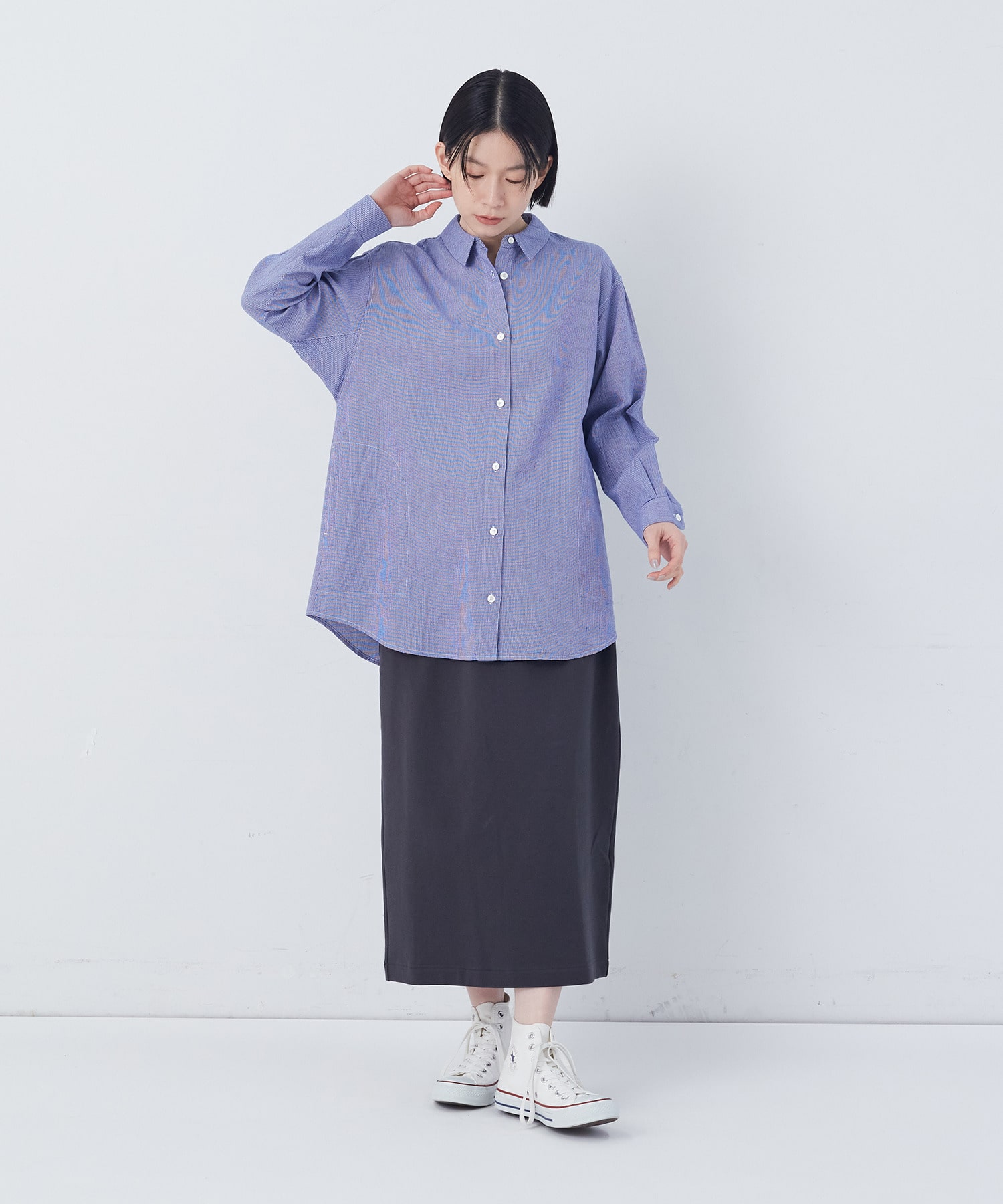 【congés payés】シングルガーゼポケット付きシャツ 詳細画像 ブルー系その他 1