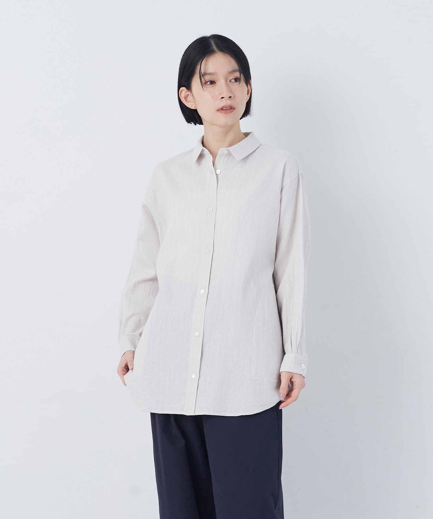 【congés payés】シングルガーゼポケット付きシャツ 詳細画像 ブルー系その他 11