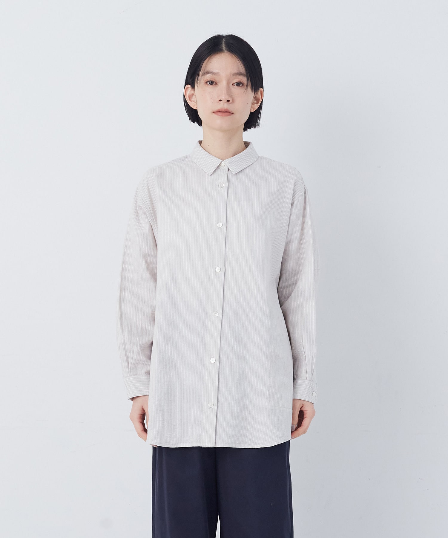 【congés payés】シングルガーゼポケット付きシャツ 詳細画像 ブルー系その他 12