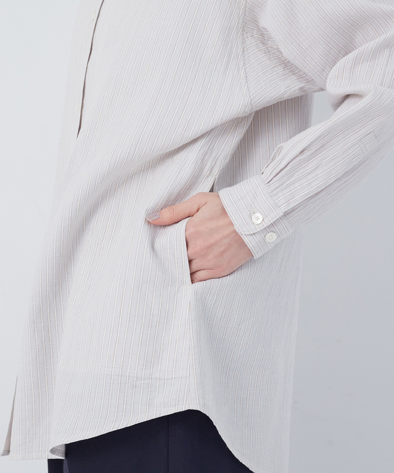 【congés payés】シングルガーゼポケット付きシャツ 詳細画像 ブルー系その他 19