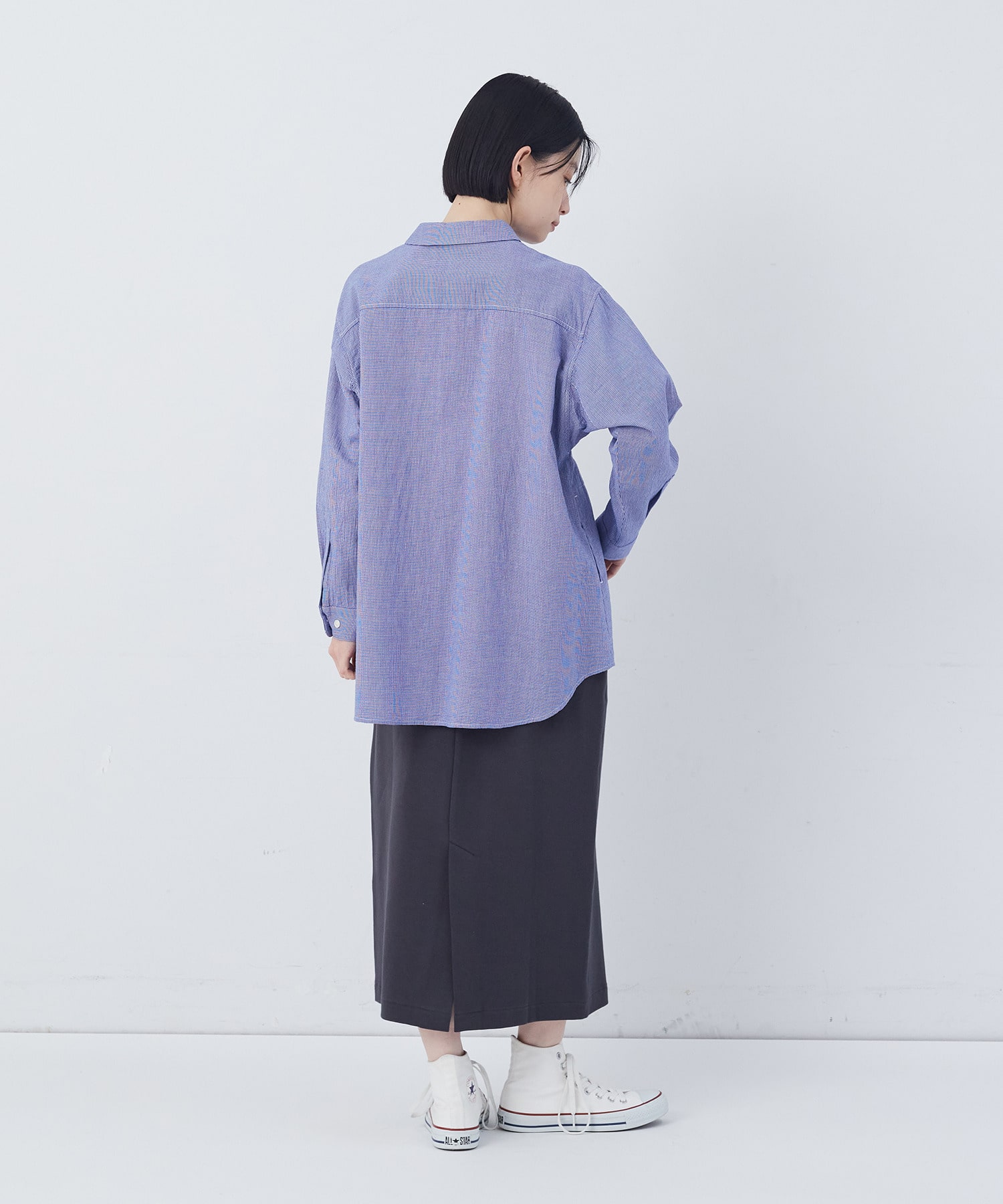 【congés payés】シングルガーゼポケット付きシャツ 詳細画像 ブルー系その他 3