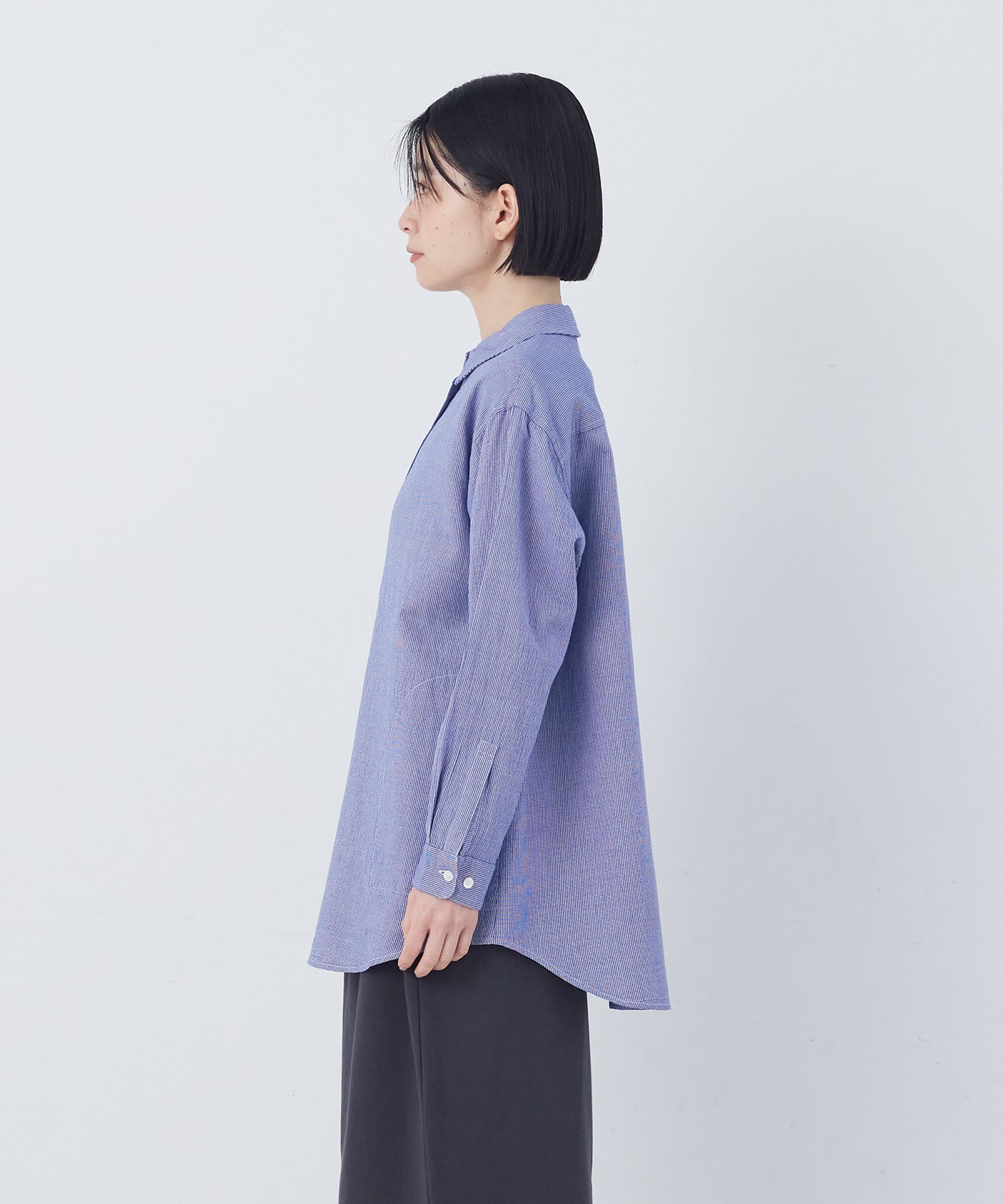 【congés payés】シングルガーゼポケット付きシャツ 詳細画像 ブルー系その他 6