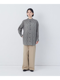 【congés payés】フラワープリントポケット付きシャツ 詳細画像 ブラック系その他 1