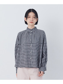 【congés payés】チェックパッチワークブラウス 詳細画像 グリーン系その他 12