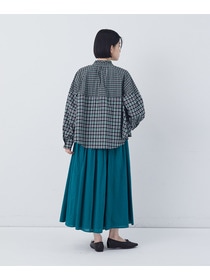 【congés payés】チェックパッチワークブラウス 詳細画像 グリーン系その他 3
