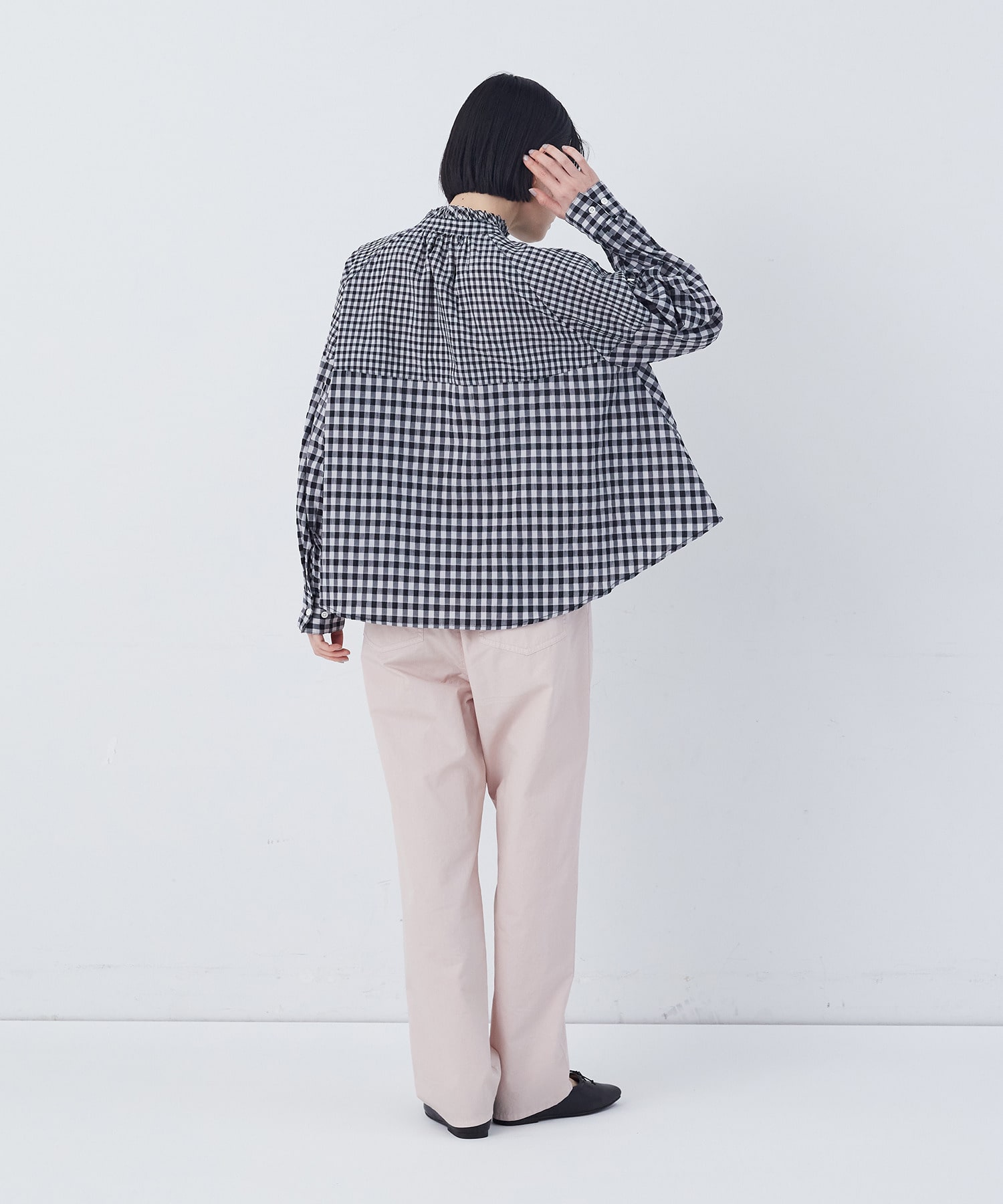 【congés payés】チェックパッチワークブラウス 詳細画像 グリーン系その他 11