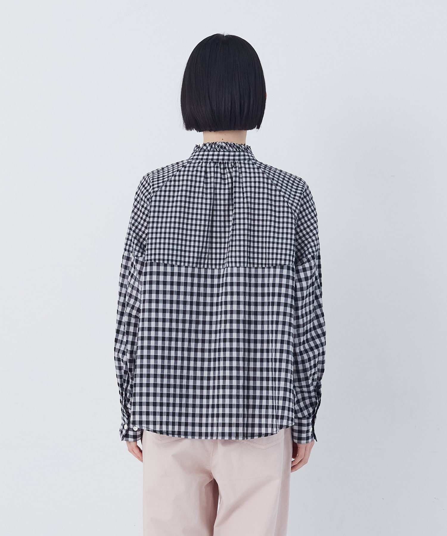 【congés payés】チェックパッチワークブラウス 詳細画像 グリーン系その他 14