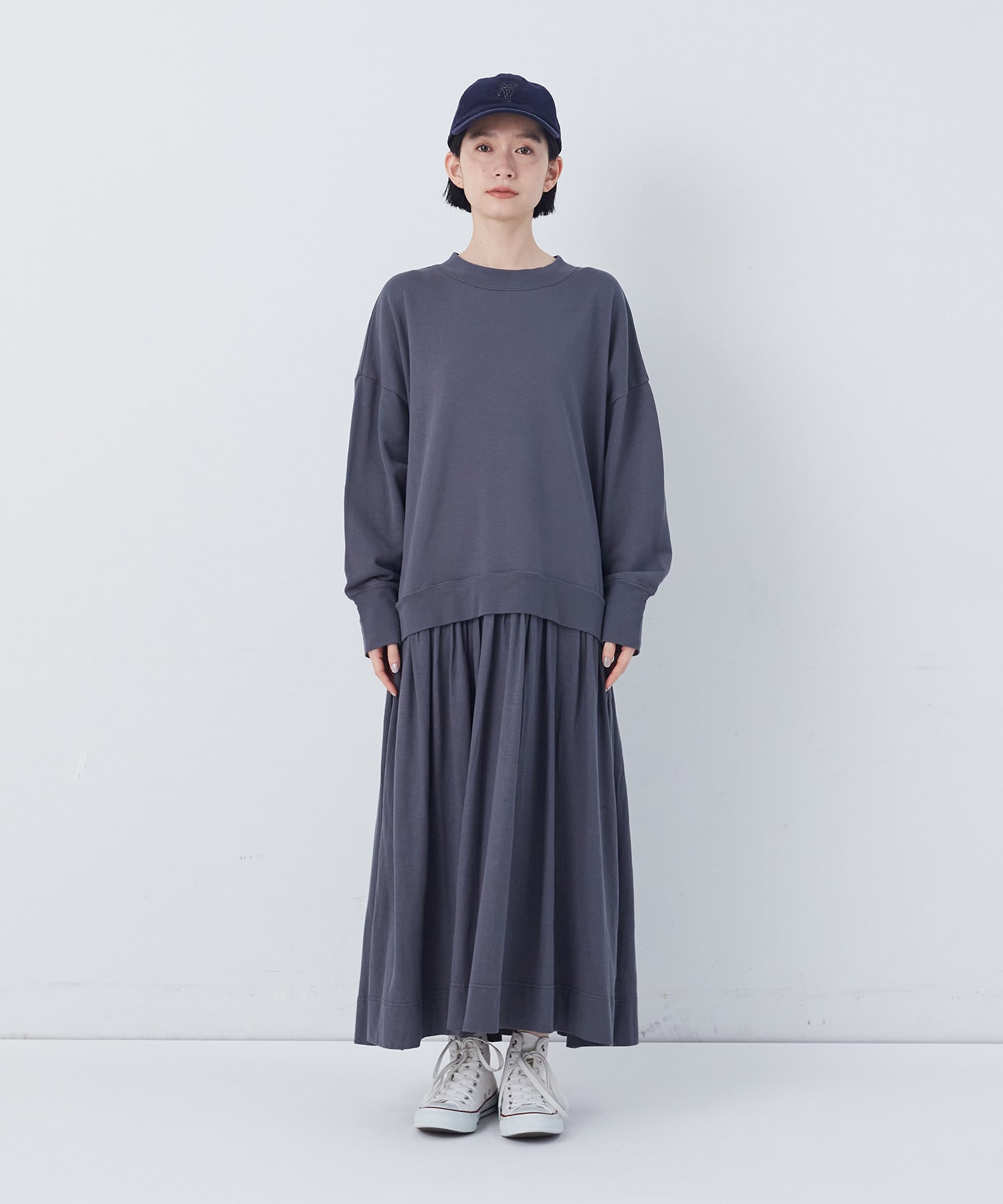 【congés payés】ジャージコンビワンピース 詳細画像 チャコールグレー 12