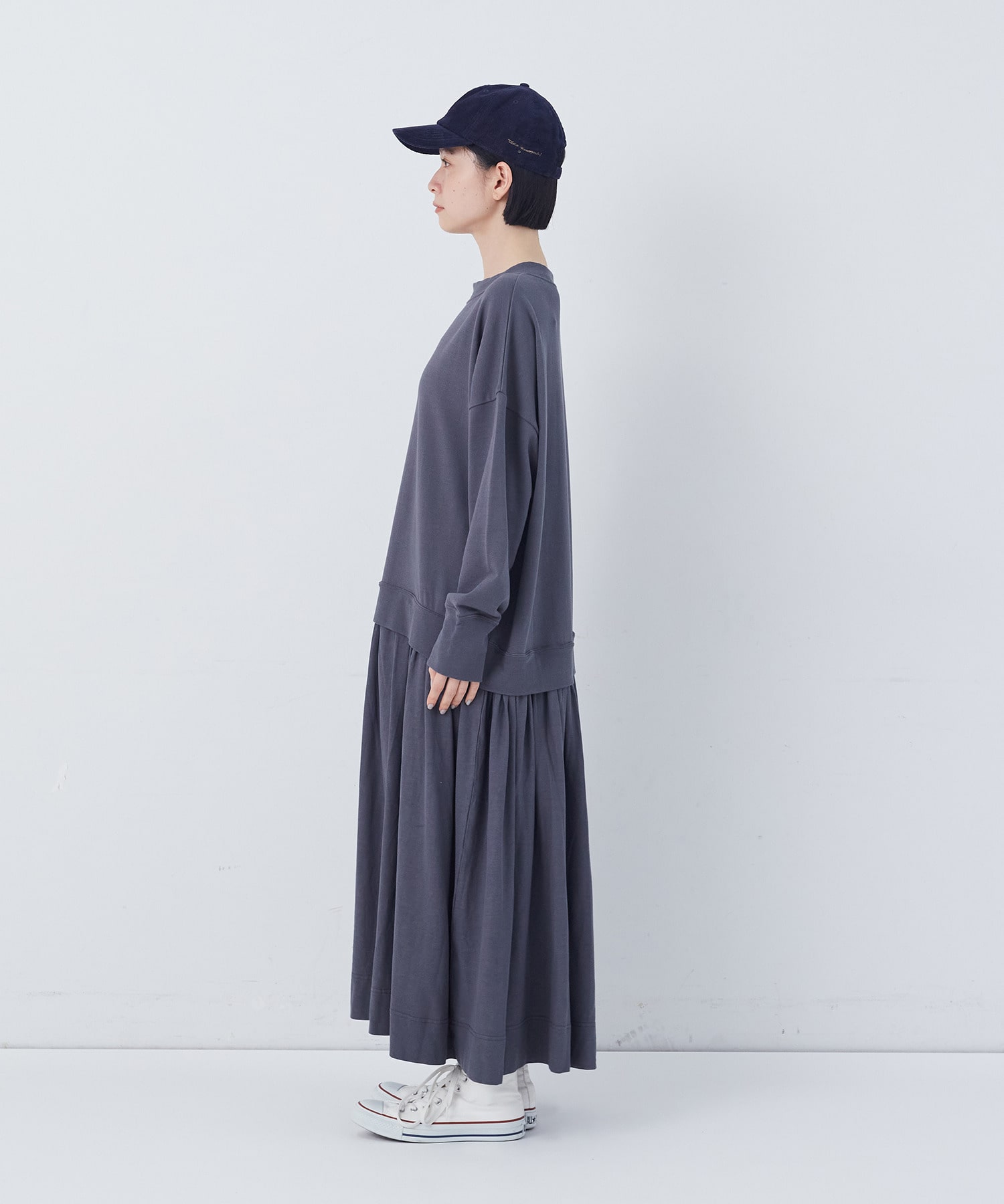 【congés payés】ジャージコンビワンピース 詳細画像 チャコールグレー 13