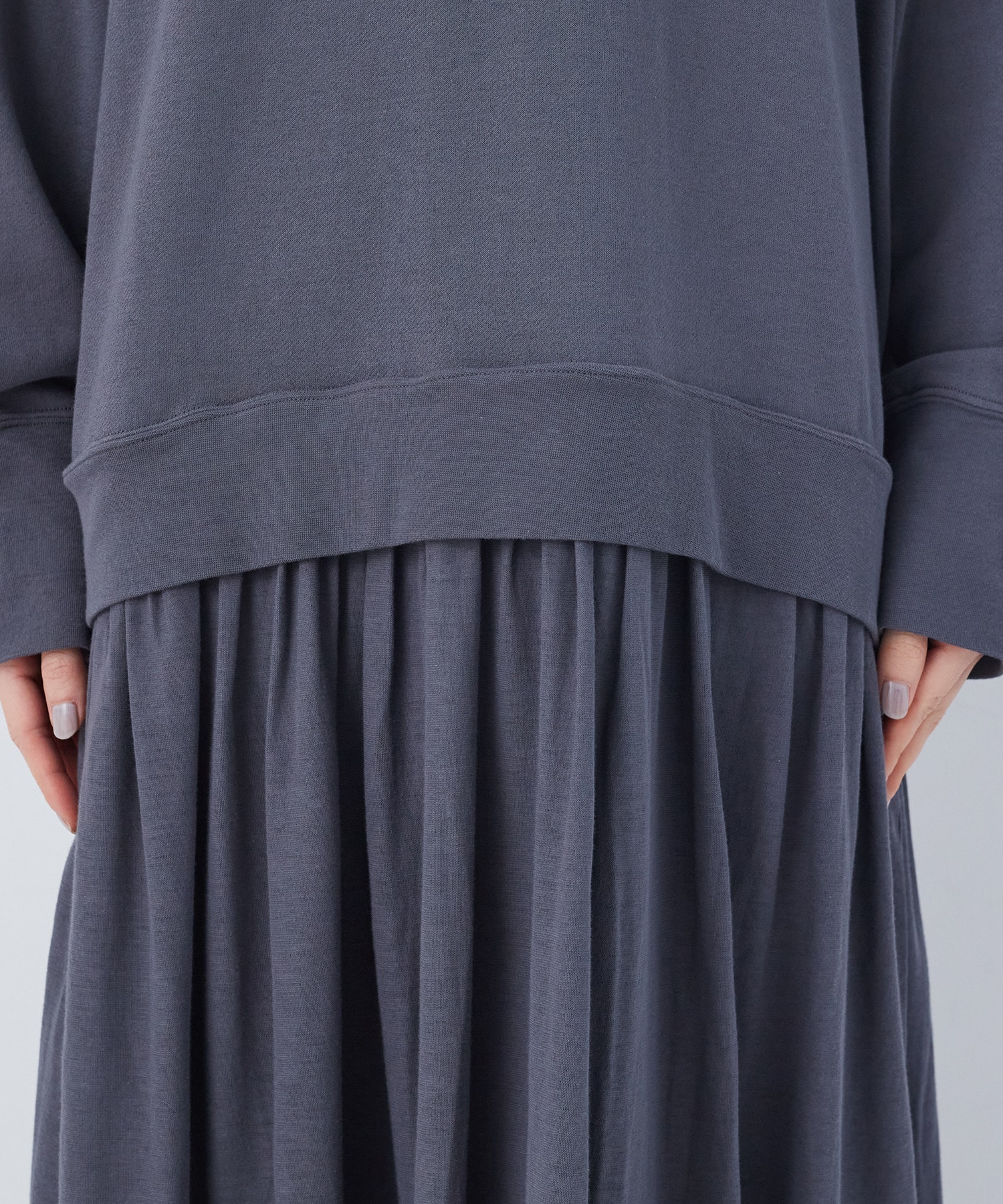 【congés payés】ジャージコンビワンピース 詳細画像 チャコールグレー 19