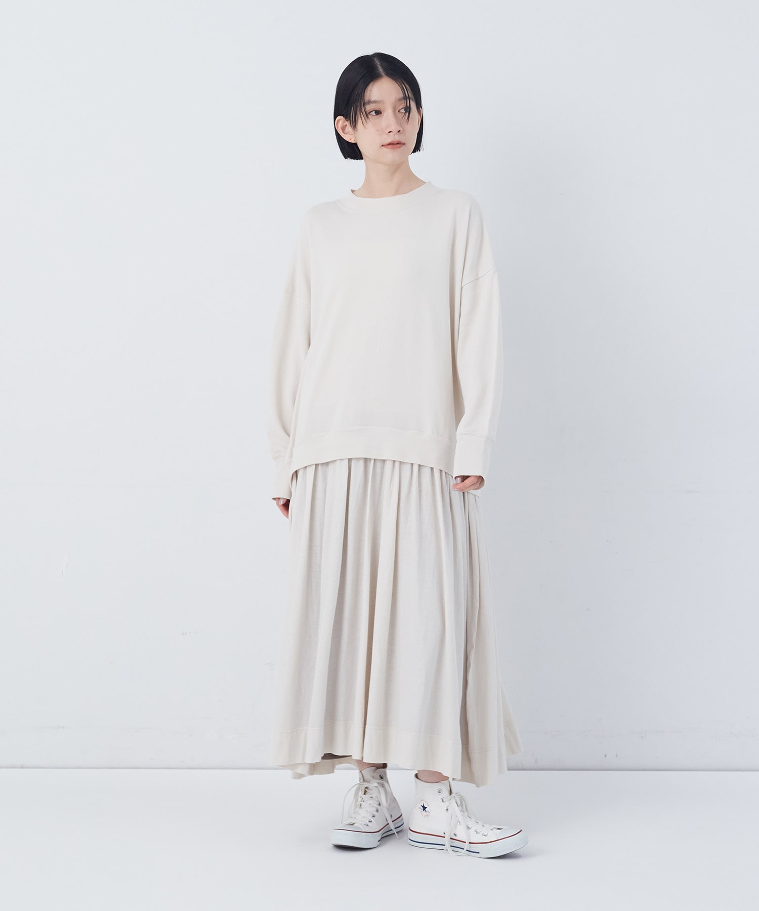 【congés payés】ジャージコンビワンピース 詳細画像 チャコールグレー 4