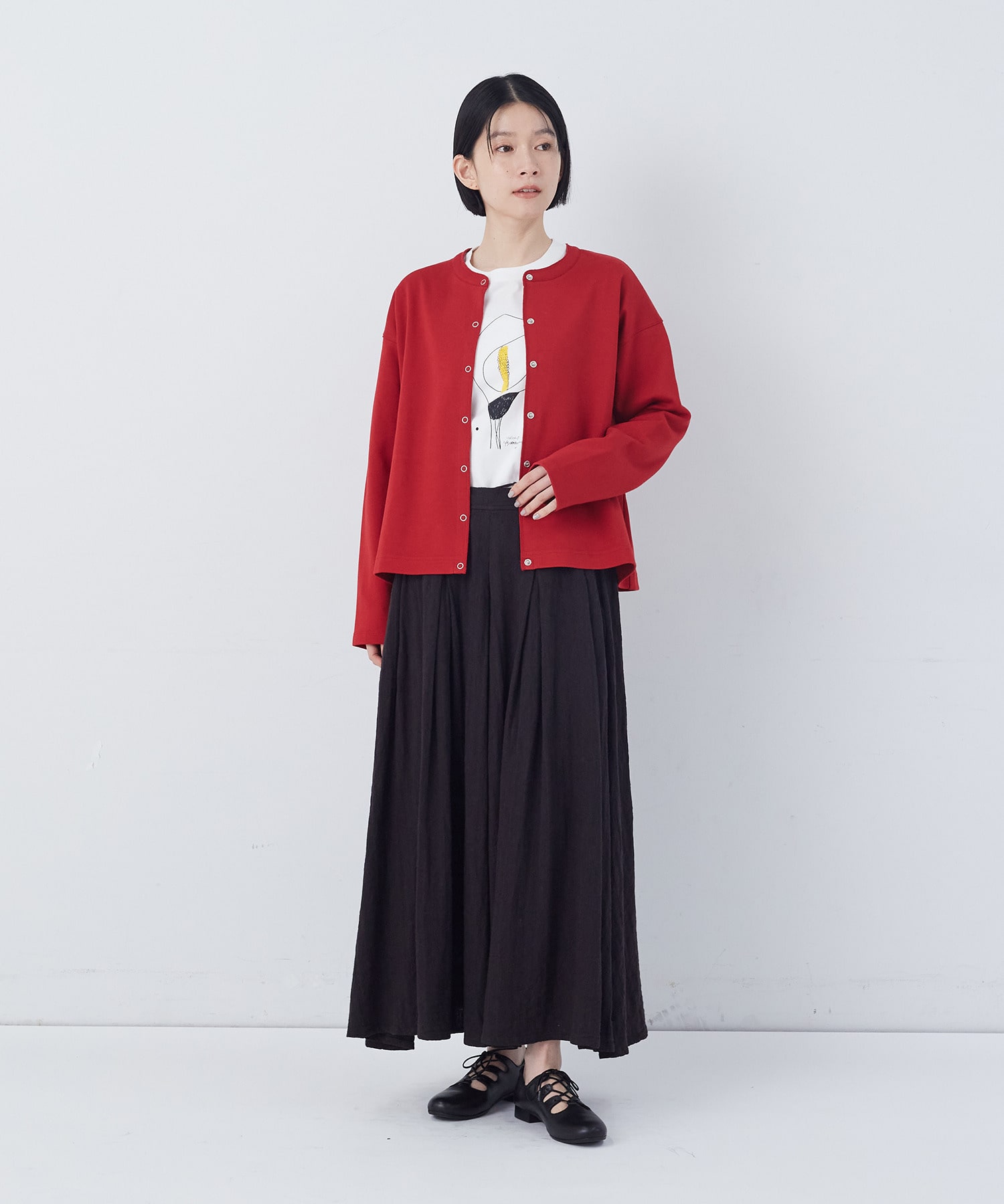 【congés payés】ポンチスナップカーディガン 詳細画像 チャコールグレー 1