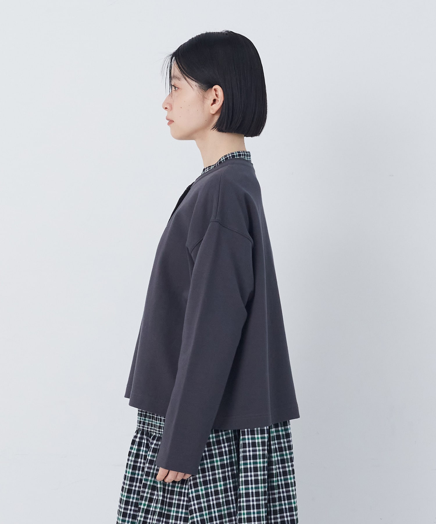 【congés payés】ポンチスナップカーディガン 詳細画像 チャコールグレー 19