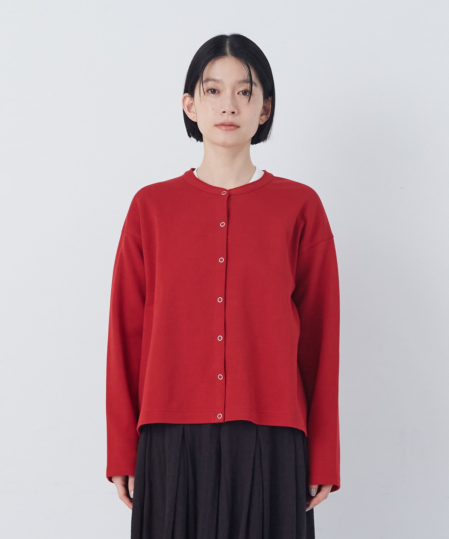 【congés payés】ポンチスナップカーディガン 詳細画像 チャコールグレー 8