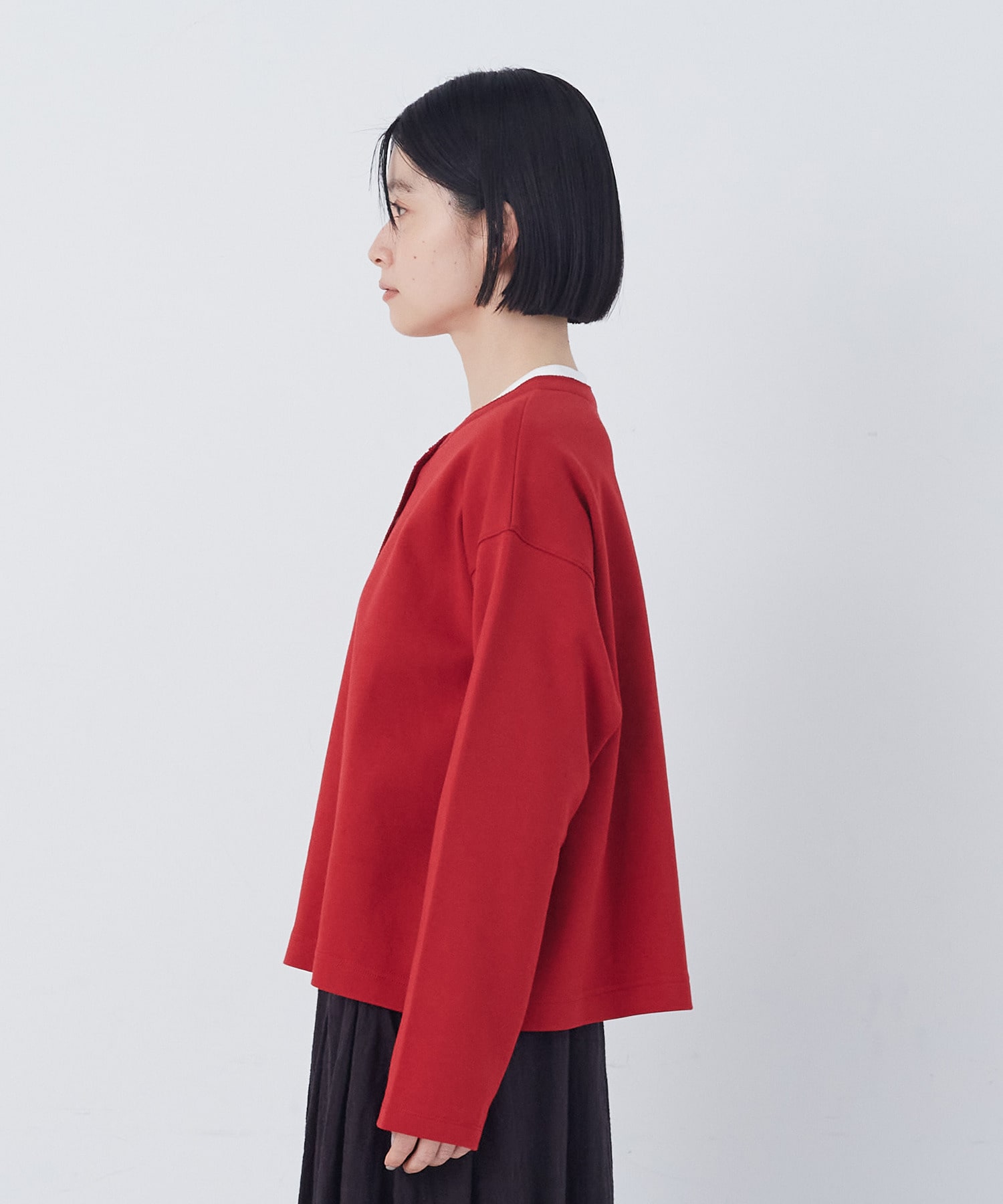 【congés payés】ポンチスナップカーディガン 詳細画像 チャコールグレー 9