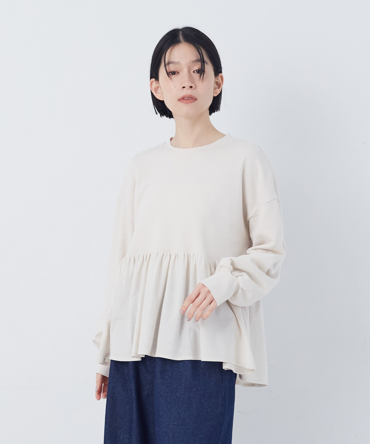 【congés payés】ジャージコンビプルオーバー 詳細画像 アイボリー 11