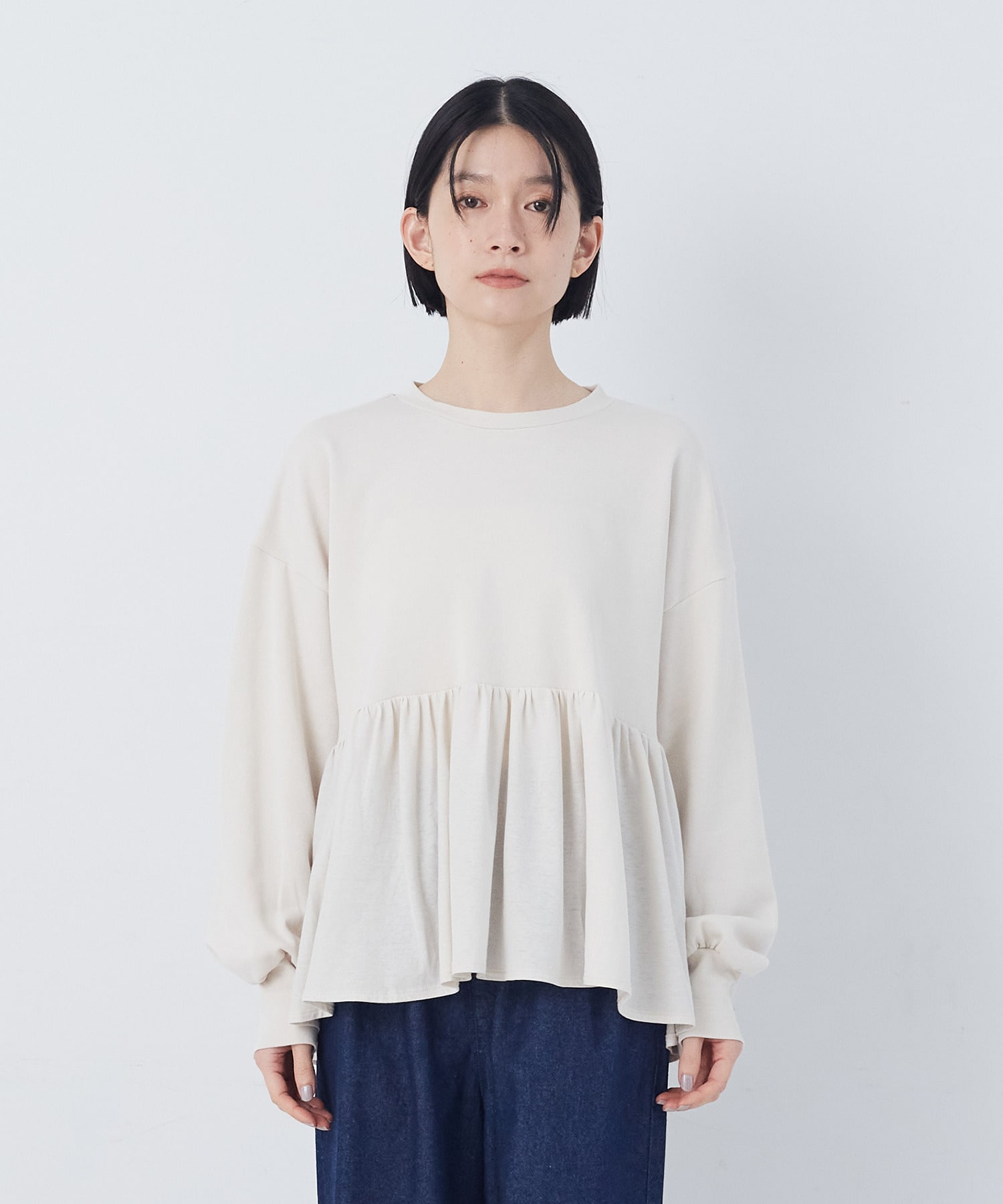 【congés payés】ジャージコンビプルオーバー 詳細画像 アイボリー 12