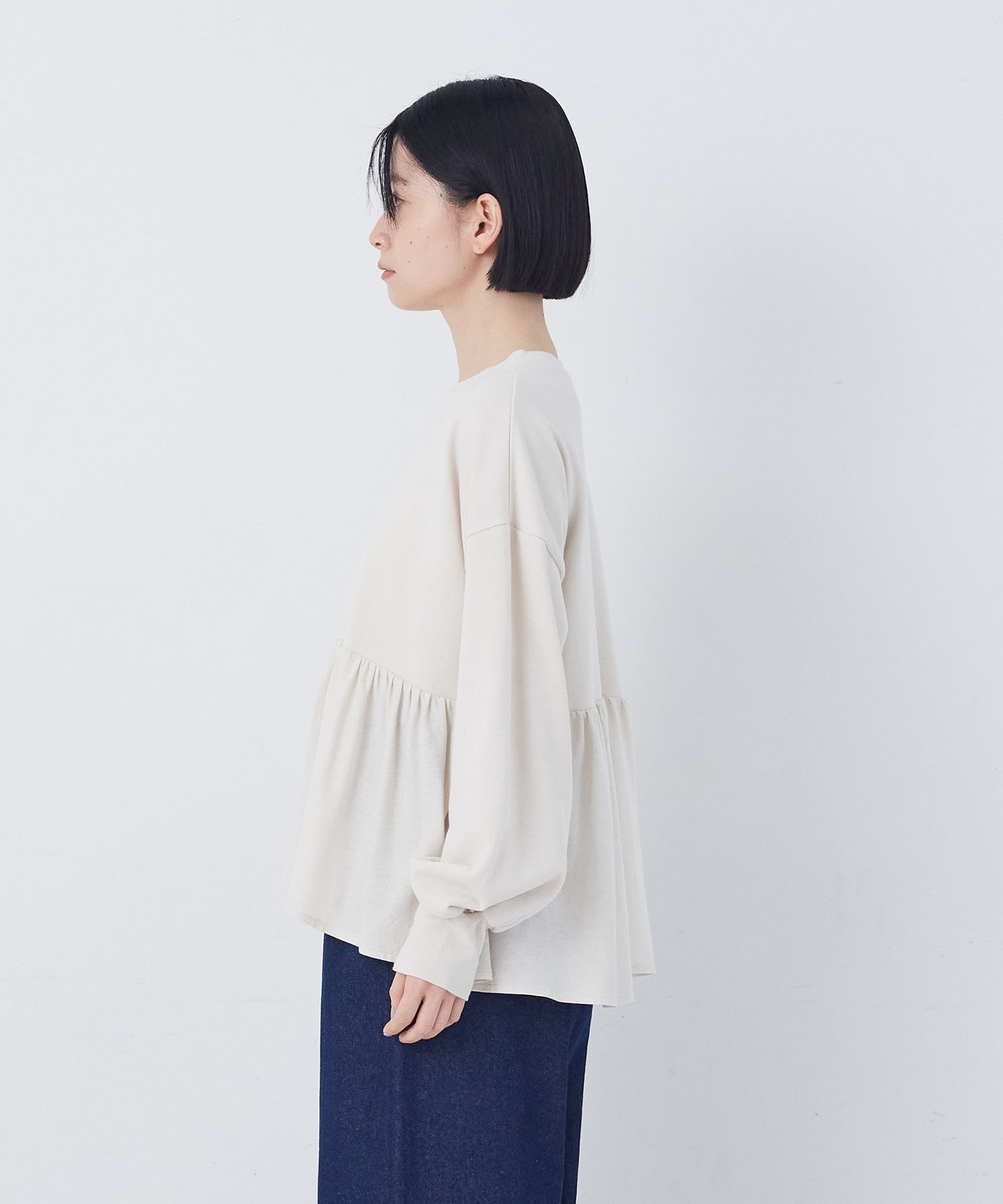 【congés payés】ジャージコンビプルオーバー 詳細画像 アイボリー 13