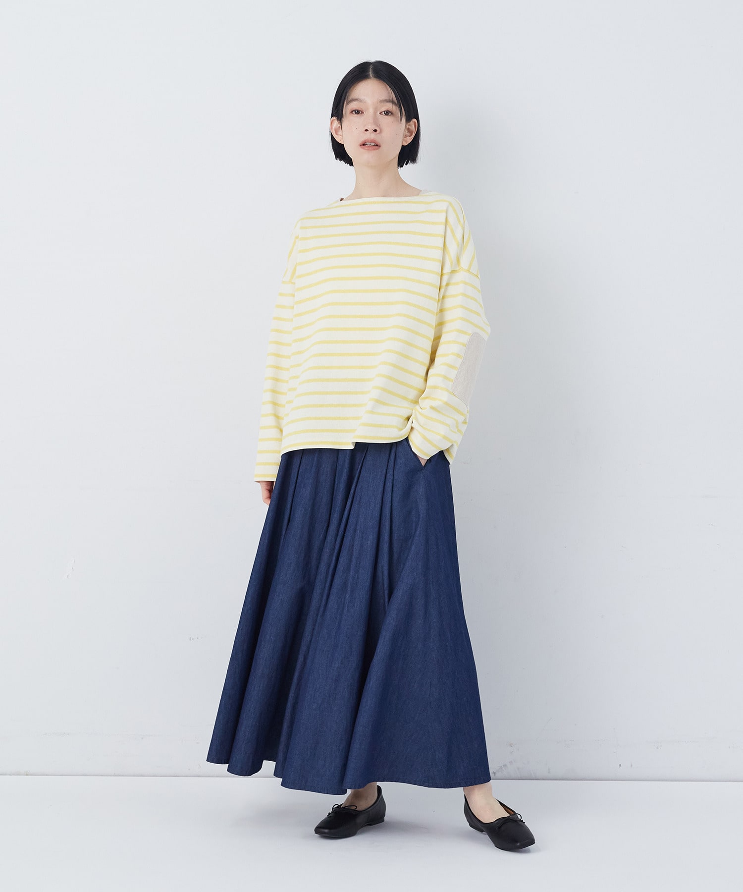 【congés payés】エルボーパッチボーダーバスクシャツ 詳細画像 イエロー系その他 1