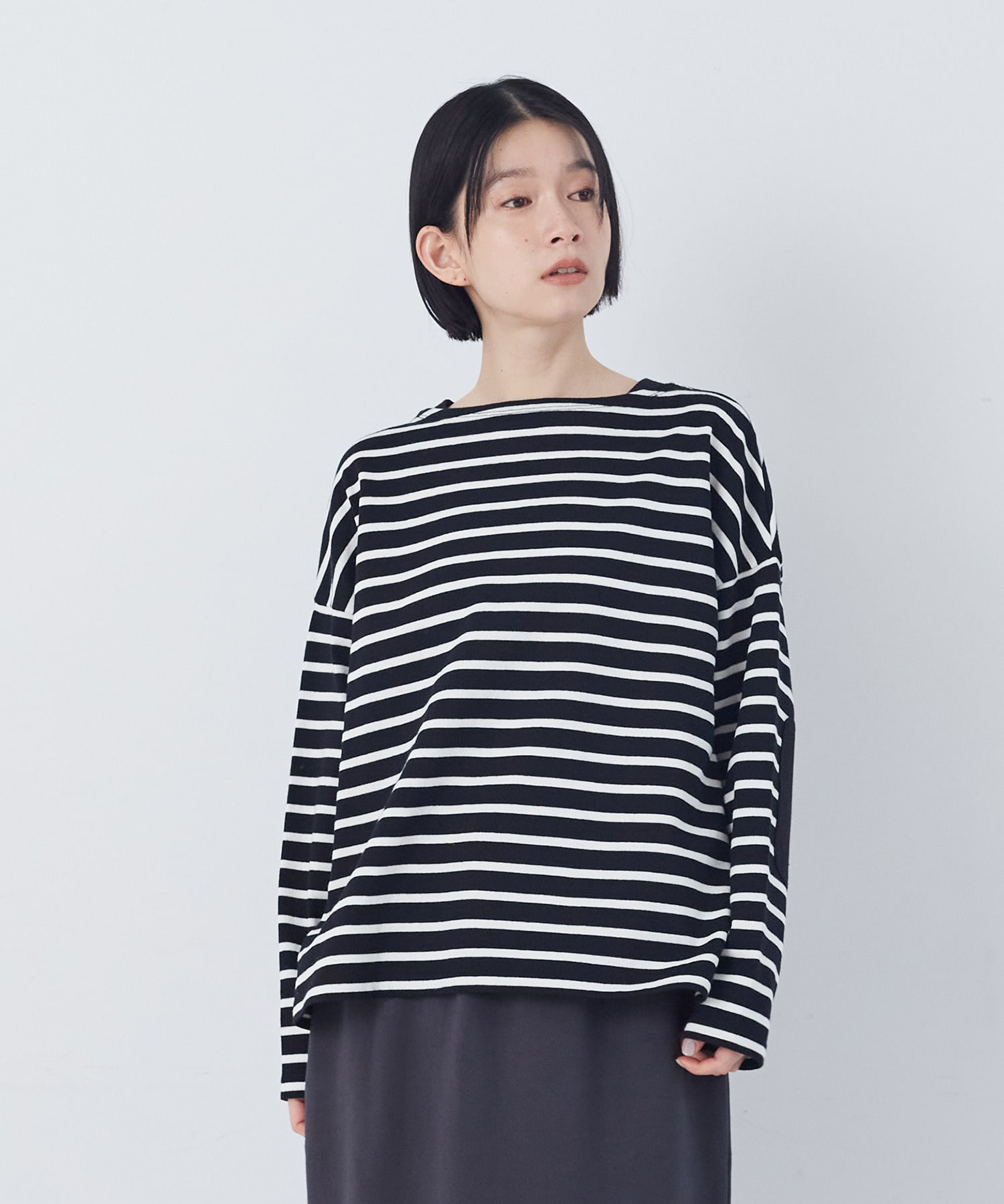 【congés payés】エルボーパッチボーダーバスクシャツ 詳細画像 イエロー系その他 11