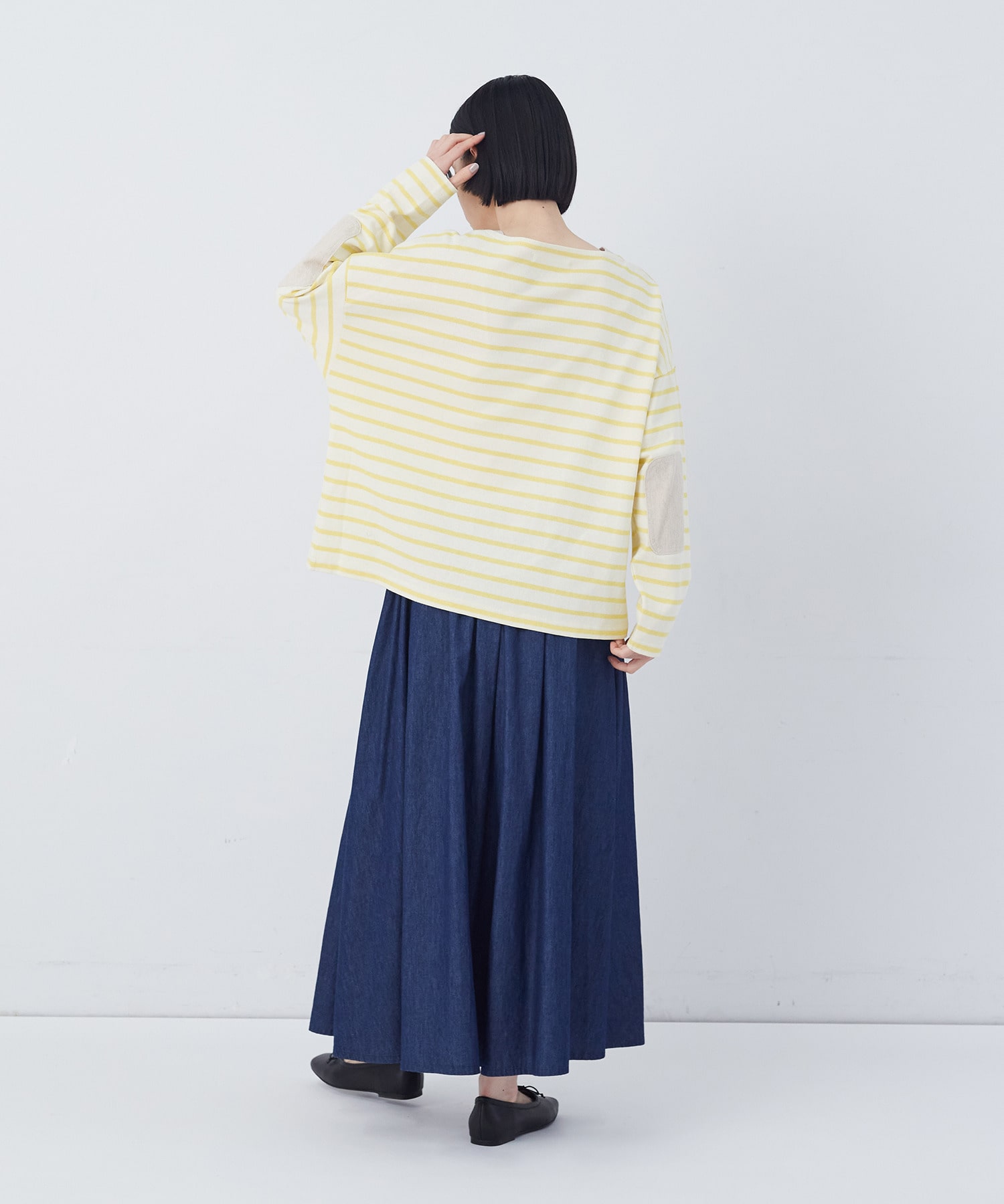 【congés payés】エルボーパッチボーダーバスクシャツ 詳細画像 イエロー系その他 3