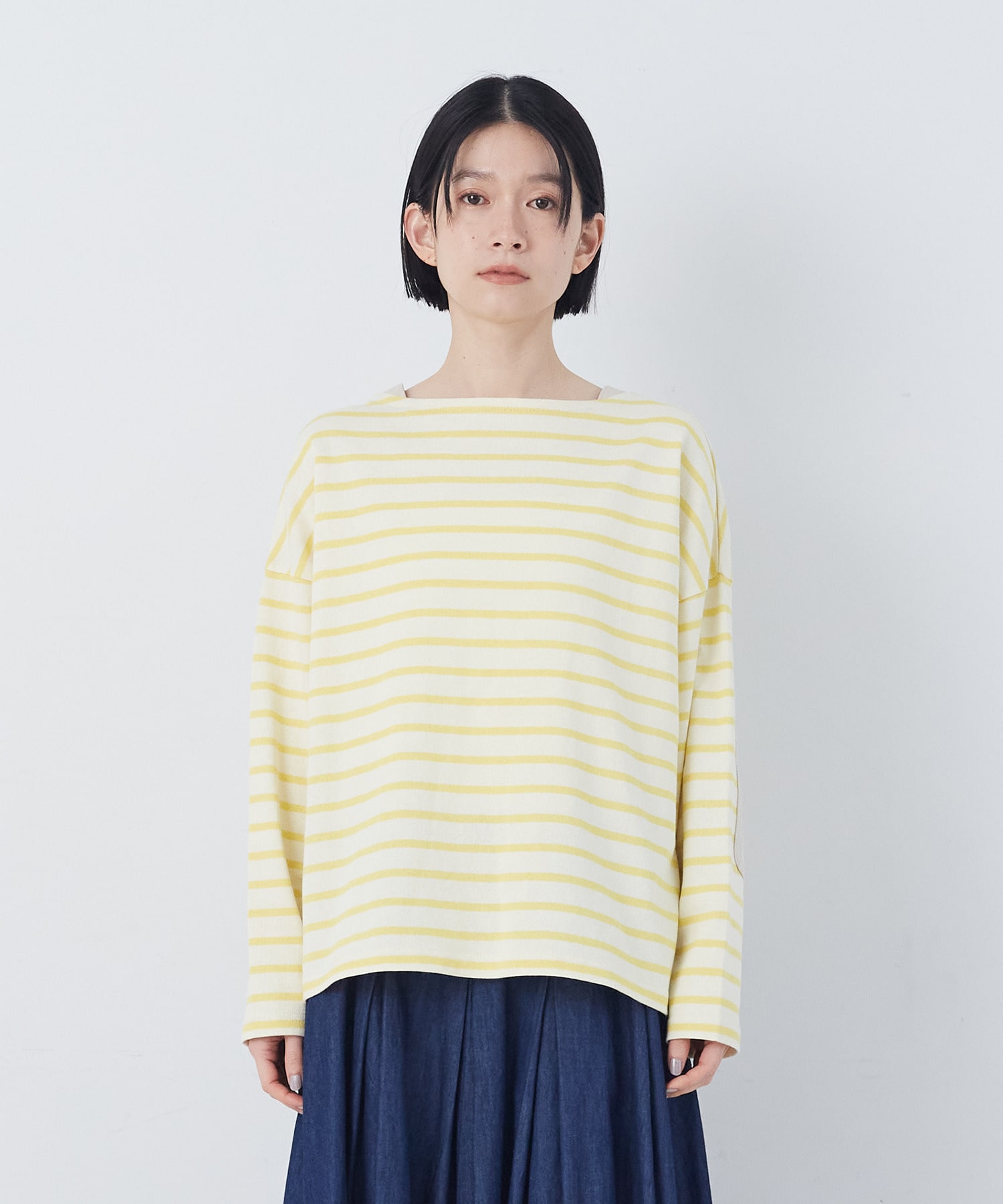 【congés payés】エルボーパッチボーダーバスクシャツ 詳細画像 イエロー系その他 5