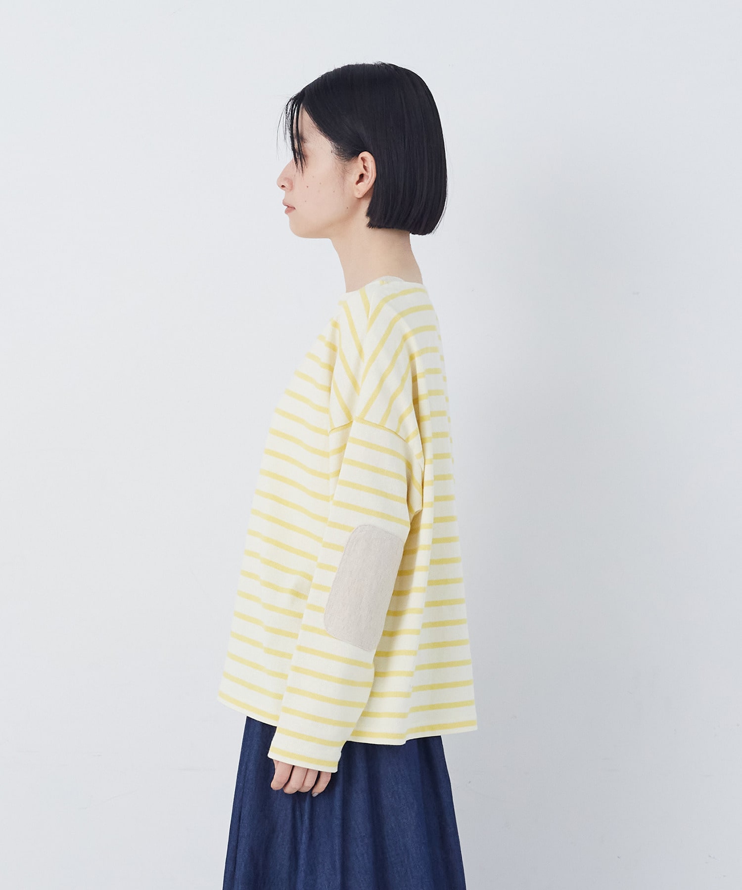 【congés payés】エルボーパッチボーダーバスクシャツ 詳細画像 イエロー系その他 6