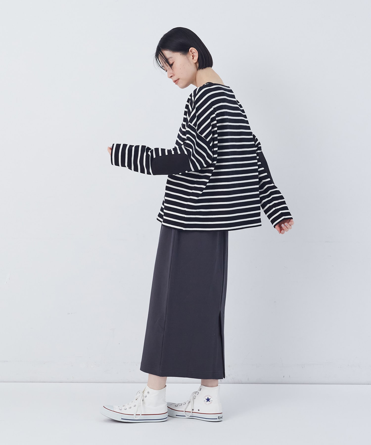 【congés payés】エルボーパッチボーダーバスクシャツ 詳細画像 イエロー系その他 9