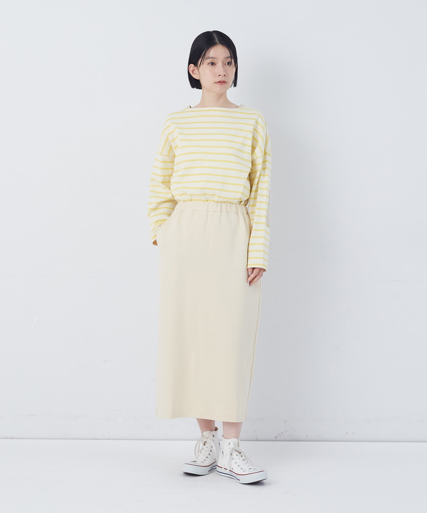 【congés payés】ポンチストレートスカート 詳細画像 チャコールグレー 1