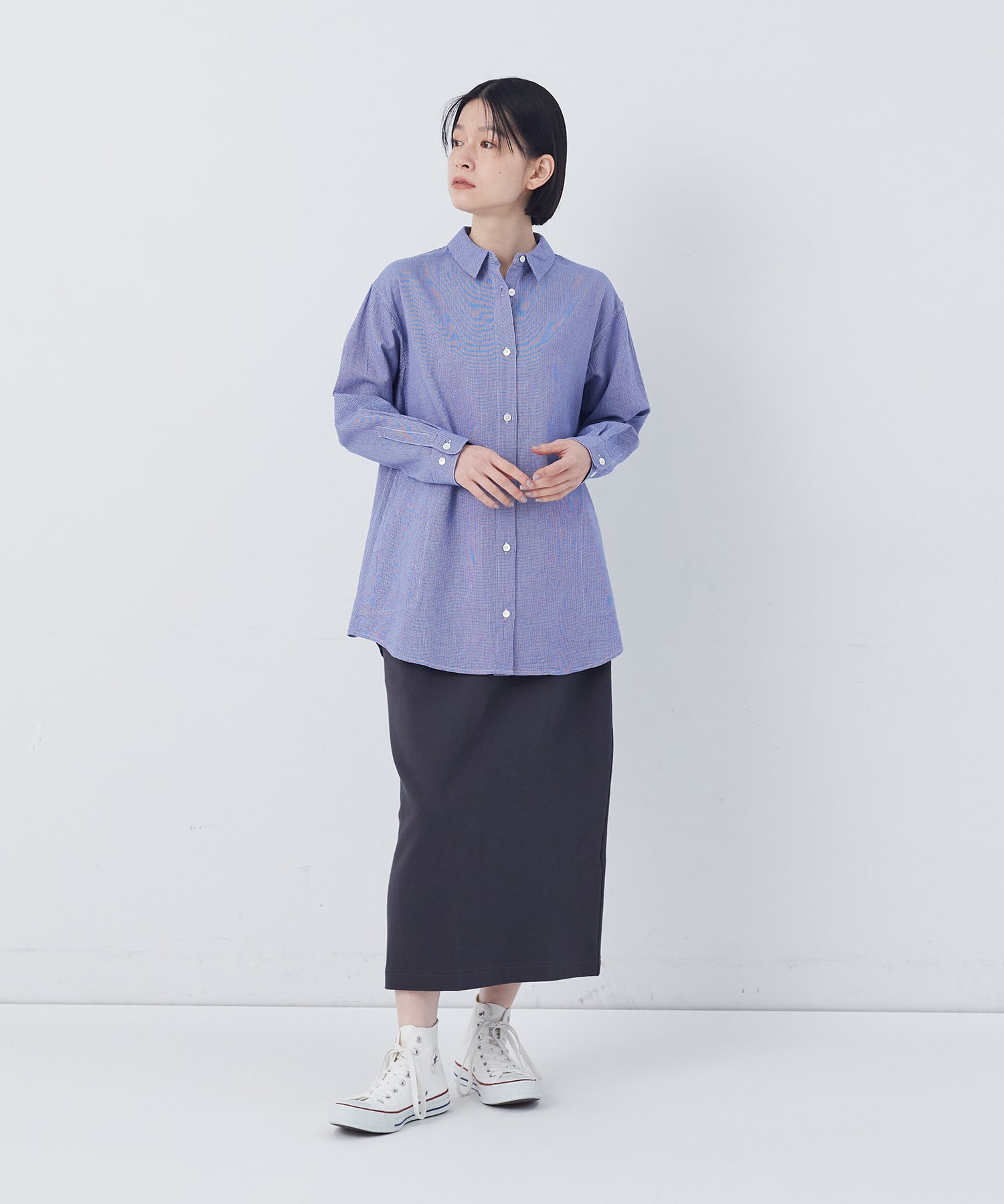 【congés payés】ポンチストレートスカート 詳細画像 チャコールグレー 13