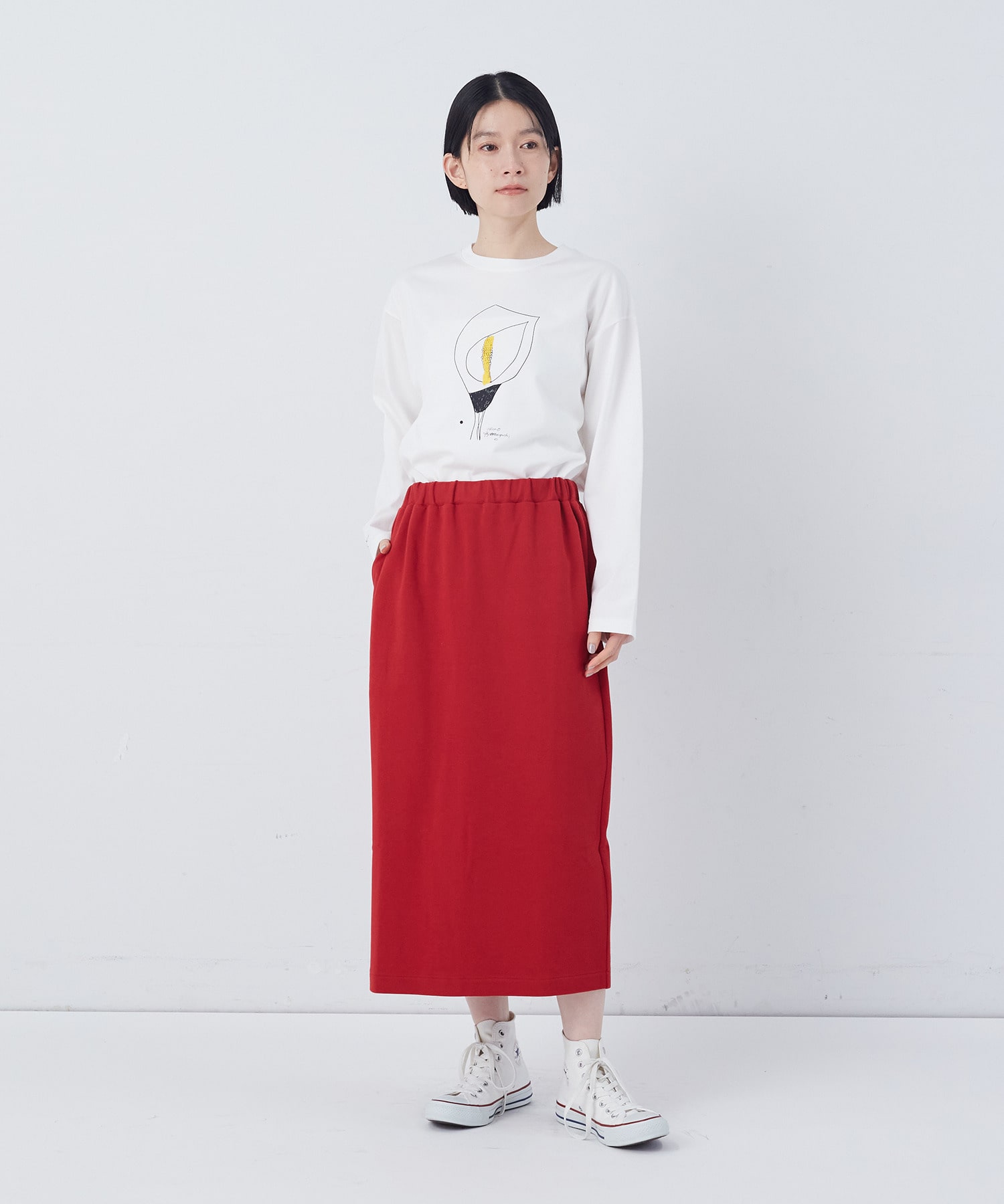 【congés payés】ポンチストレートスカート 詳細画像 チャコールグレー 19