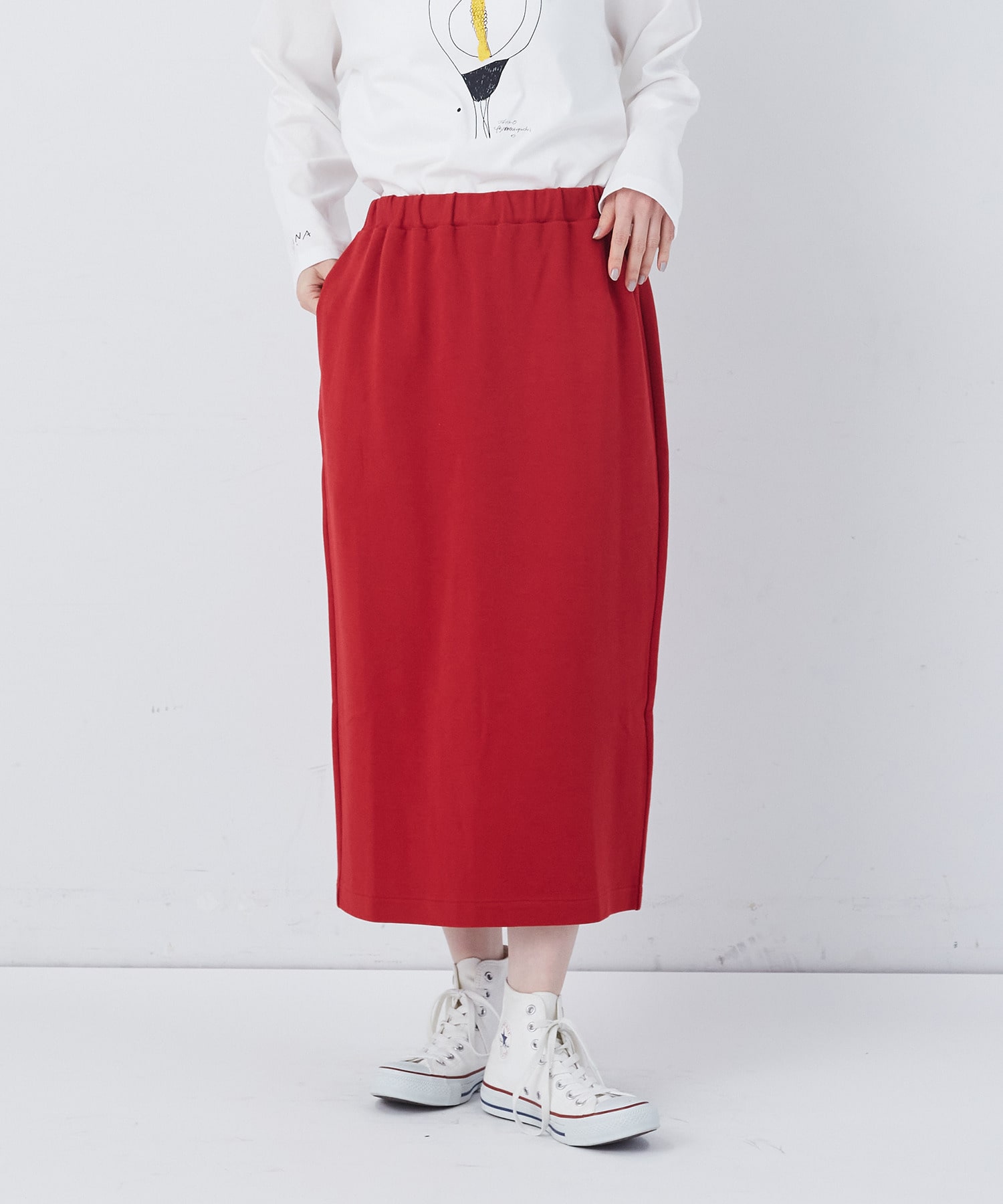 【congés payés】ポンチストレートスカート 詳細画像 チャコールグレー 23