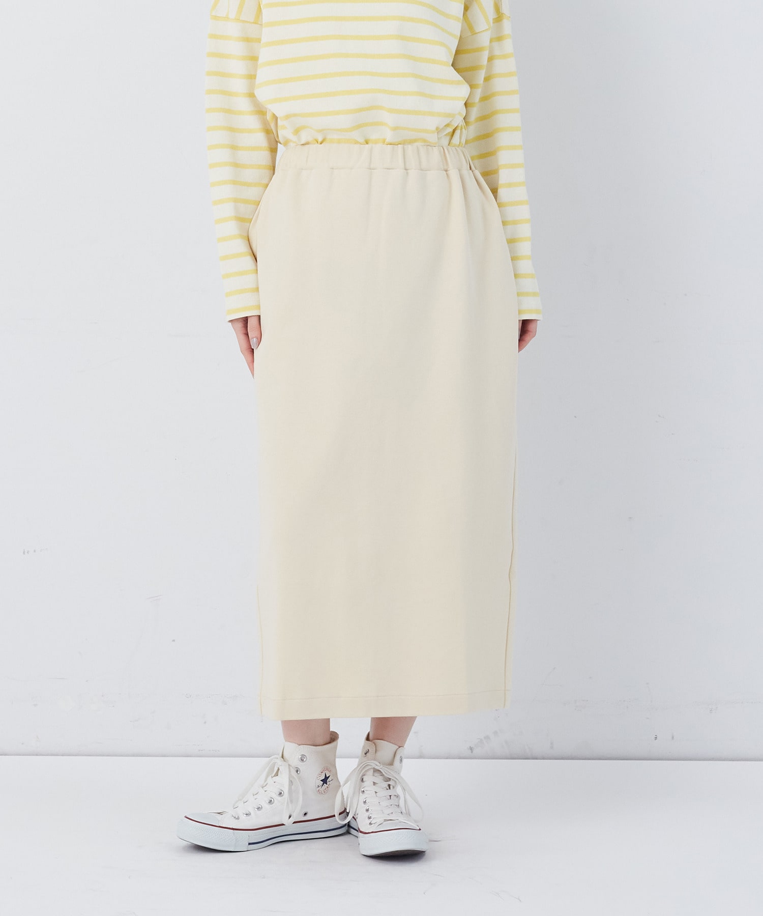 【congés payés】ポンチストレートスカート 詳細画像 チャコールグレー 5