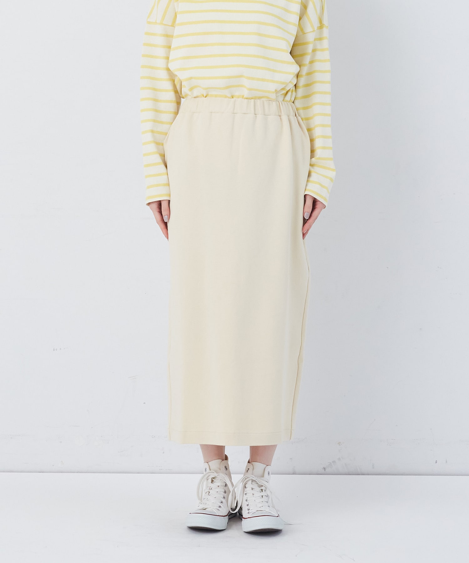 【congés payés】ポンチストレートスカート 詳細画像 チャコールグレー 6