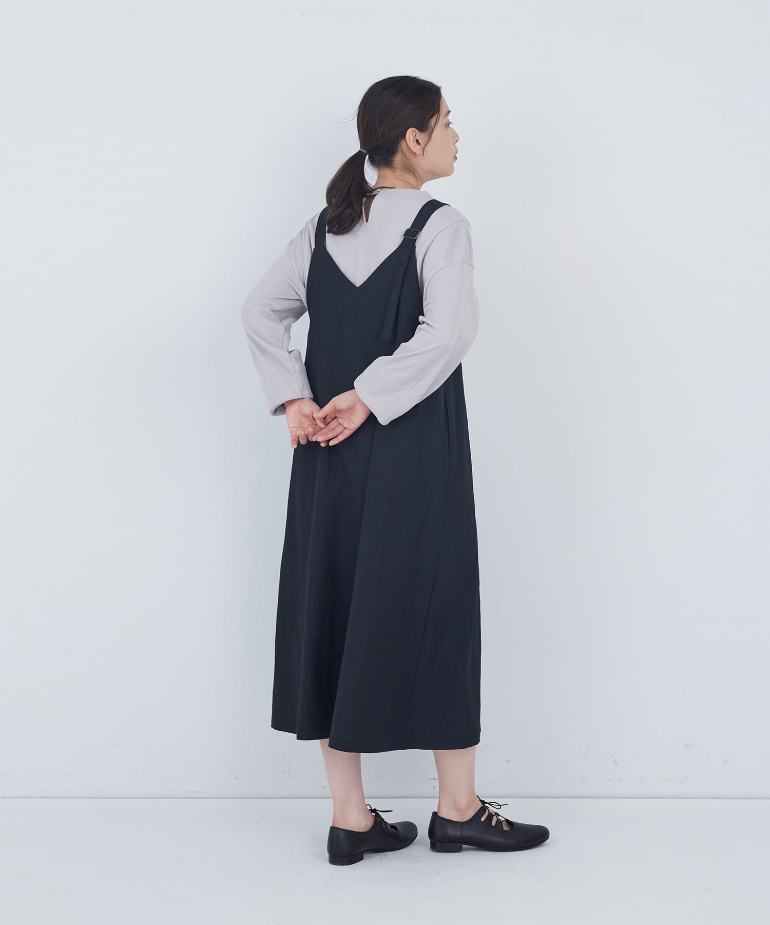 【ADIEU TRISTESSE】【2way】タックジャンパースカート 詳細画像 ブラック 3