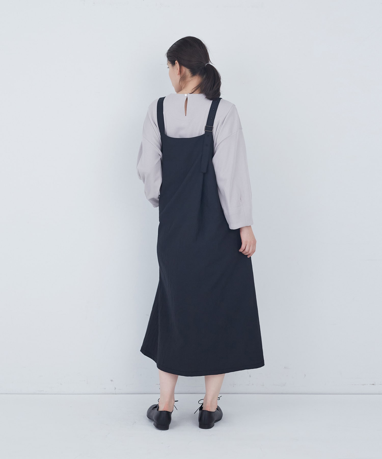 【ADIEU TRISTESSE】【2way】タックジャンパースカート 詳細画像 ブラック 5