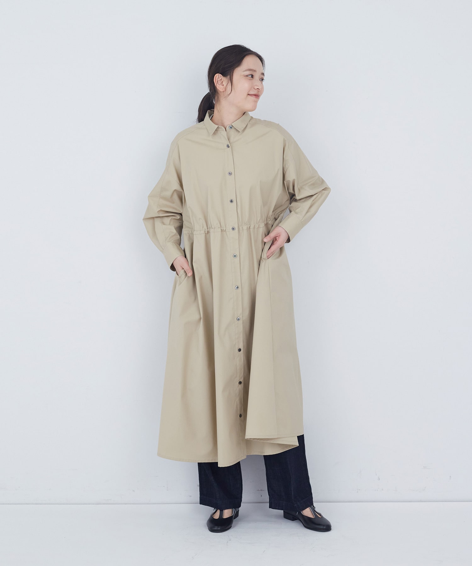【ADIEU TRISTESSE】綿ポリエステルワンピース 詳細画像 ベージュ 11