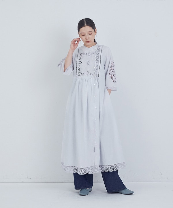 【ADIEU TRISTESSE】ポプリン刺繍ワンピース