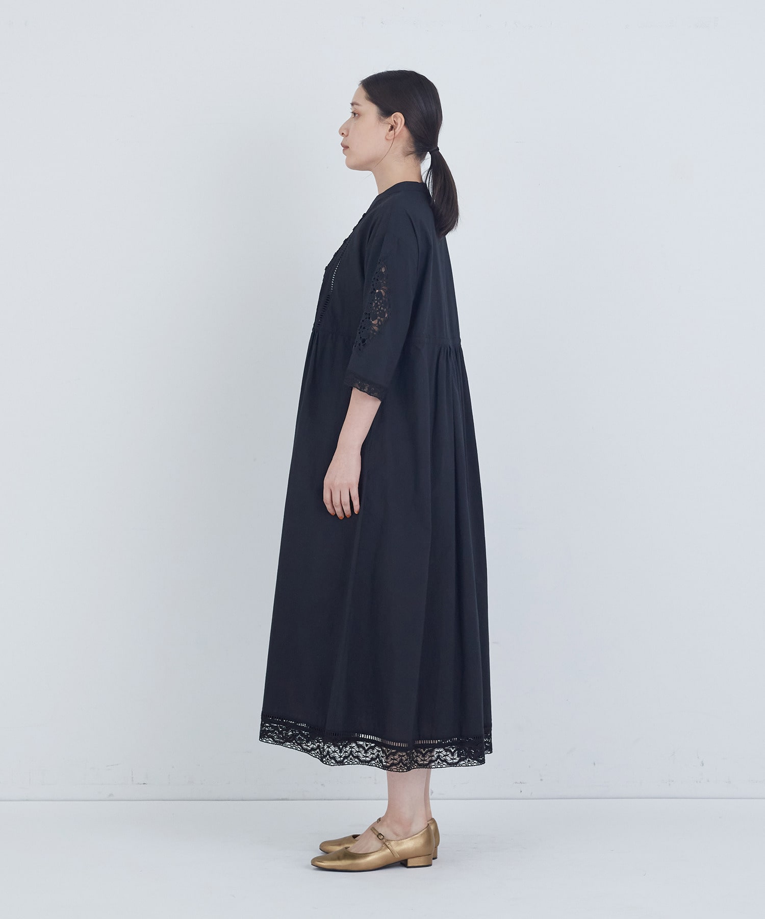 【ADIEU TRISTESSE】ポプリン刺繍ワンピース 詳細画像 ブラック 12