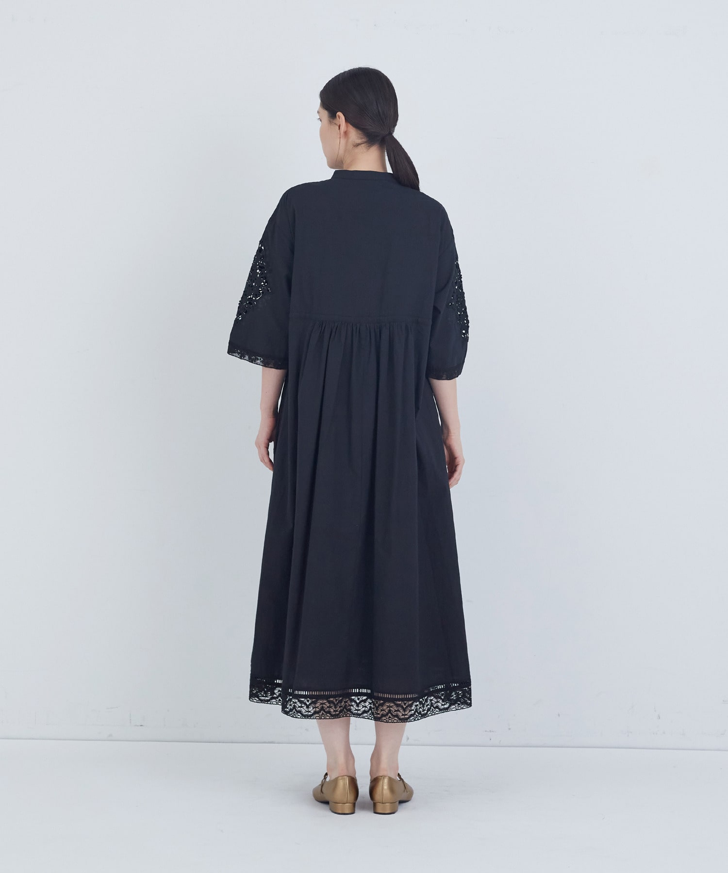 【ADIEU TRISTESSE】ポプリン刺繍ワンピース 詳細画像 ブラック 13